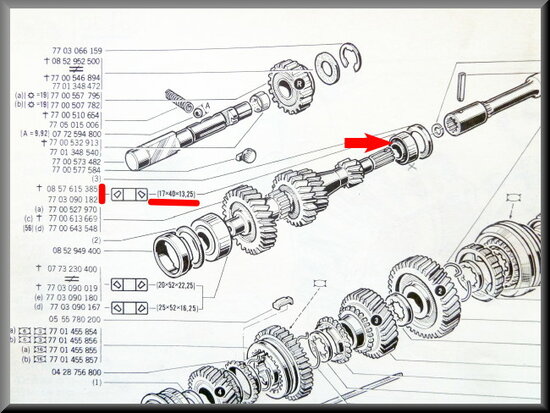 Lager versnellingsbak primaire as (17x40x13,25mm).