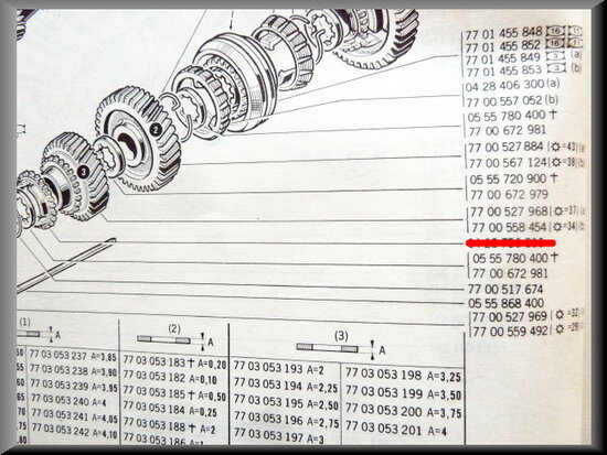 Pinion 3rd gear (34 teeth)