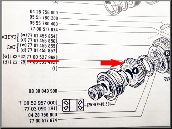 Pinion 4rd gear (32 teeth)