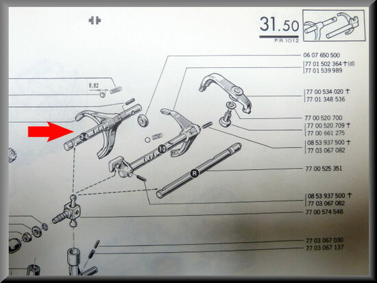 Gear-control fork 3rd-4th gear 