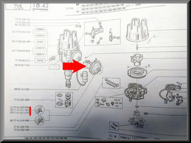 Ignition distributer Ducellier vacuum advance