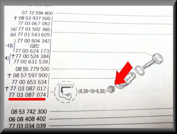 Speedometer drive seal (8,5x16x6,5 mm) 