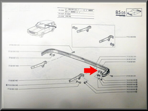 Bumper support rear left R12 Break