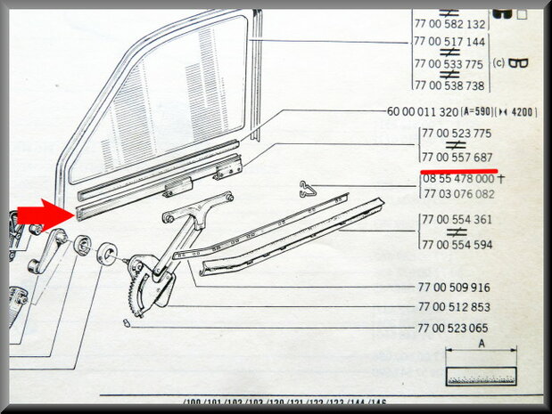 Door window profile front left