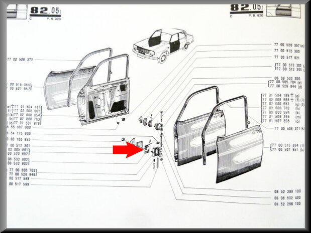 Spacer lower door hinge (2mm)