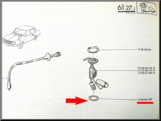 Fuel sender seal (rubber)