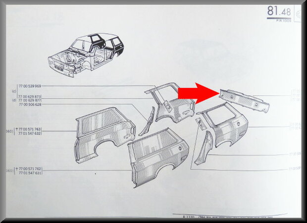 Rear panel R12 Break (reproduction)