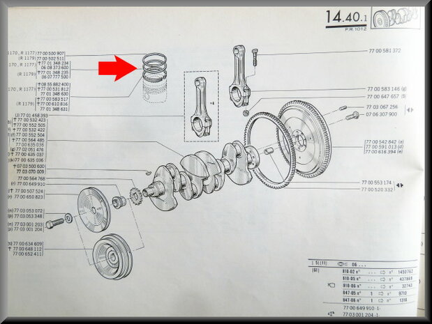 Piston rings (set) Motor 810 1300 cc.