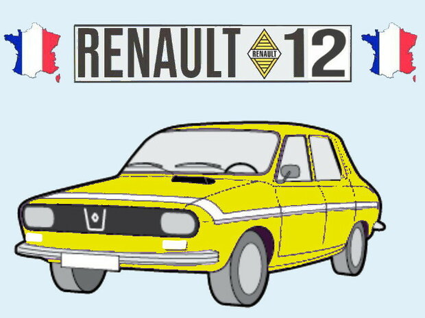 Sleutelhanger Renault 12 Gordini (geel).