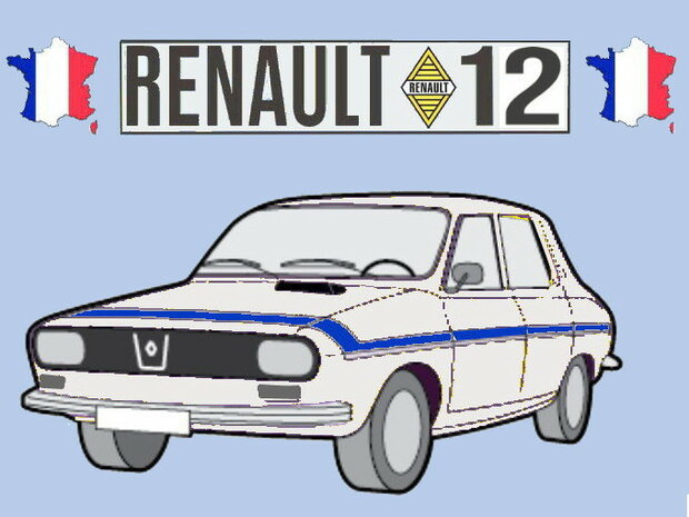 Porte-clés Renault 12 Gordini (blanc).