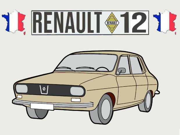 Sleutelhanger Renault 12 (beige).