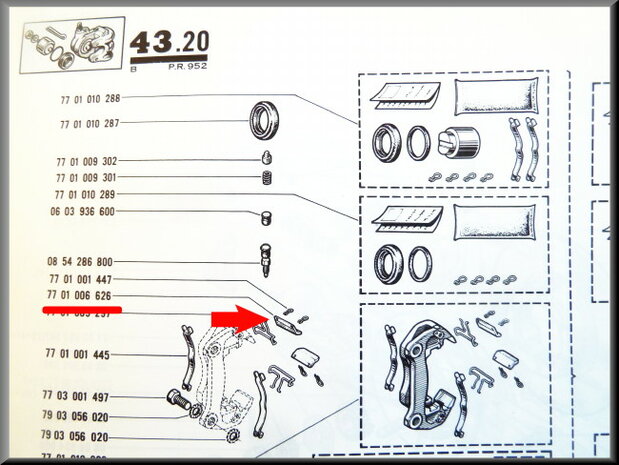 Remklauw borgplaatjes R12 Gordini