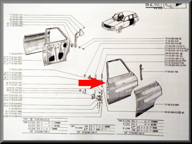 Rear left door R12 Break