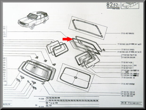 Rear window rubber R12 Break