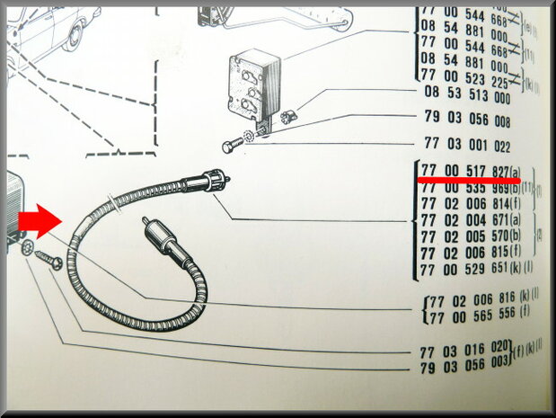 Speedometer cable (old type)