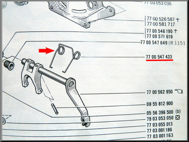 Clutch fork spring 