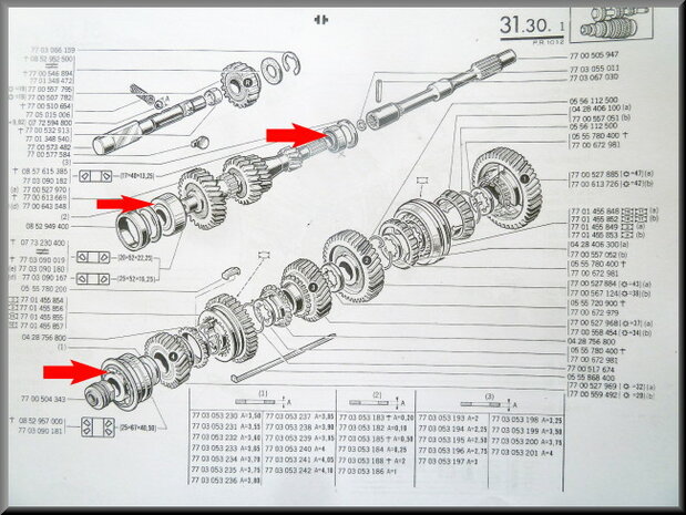 Complete bearing set (gearbox 352)