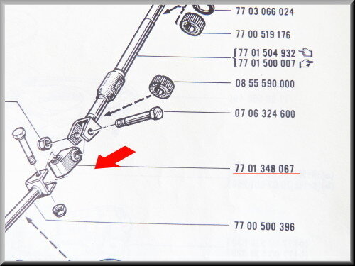 Universal joint steering column