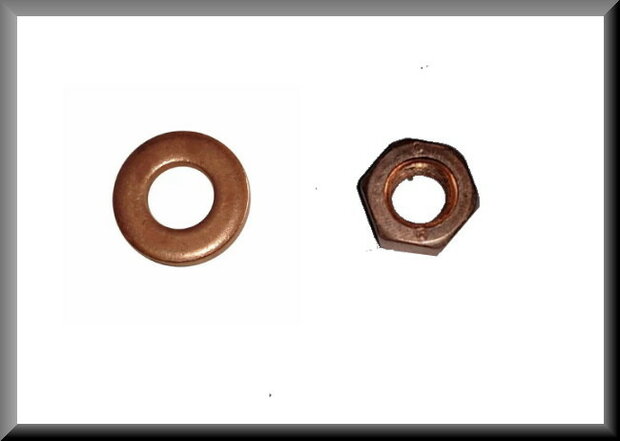Manifold nut and washer set (copper) 