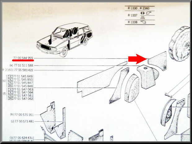 Trunk lining piece right R12 Break