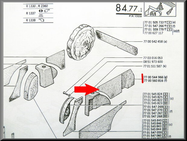 Pièce de garniture de coffre gauche R12 Break