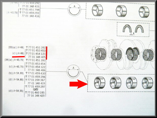 Main bearings set (STD 46 mm)