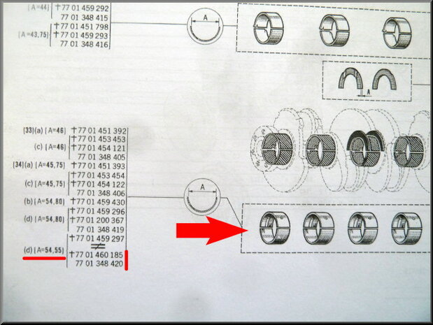 Main bearing set (0,25 54,55 mm)