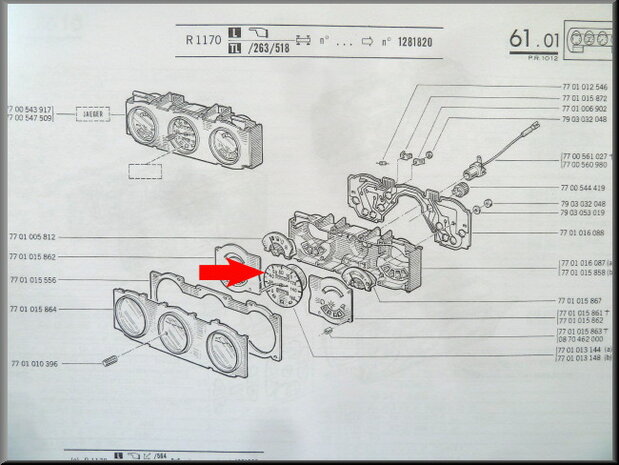 Compteur kilométrique R12 TS (utilisé).