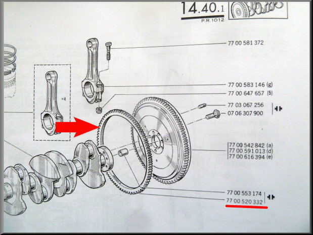 Bague de volant moteur (moteur Cléon).