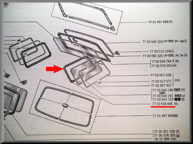 Ruitrubber C stijl links R12 Break.