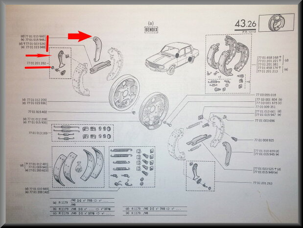 Brake shoes mounting set. 