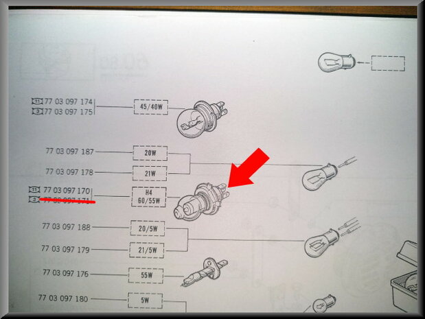 Lampje koplamp H-4 (GEEL)