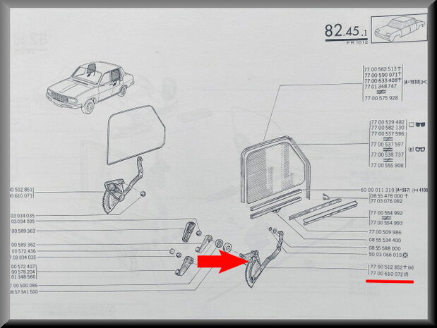 Window lifter mechanism rear left.
