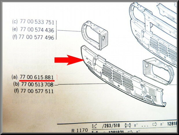 Deel frontplaat onderzijde (New Old Stock).
