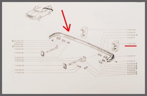 Bumper achterzijde R12 Break type 1 (Used).