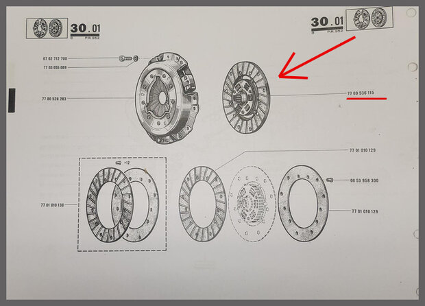 R12,17: Koppelingsplaat 215 mm (New Old Stock).