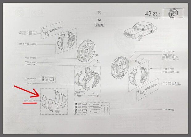 Remvoering set (New Old Stock).
