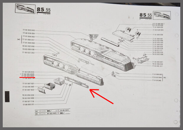 Dashboard sierlijst aluminium Gordini (New Old Stock).