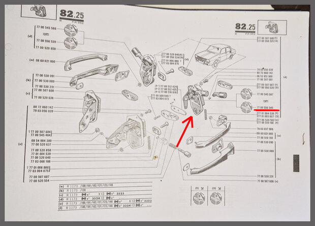 Portierslot achterzijde rechts (New Old Stock).