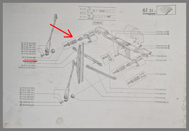 Ruitenwisser as rechts (SEV Marchal).