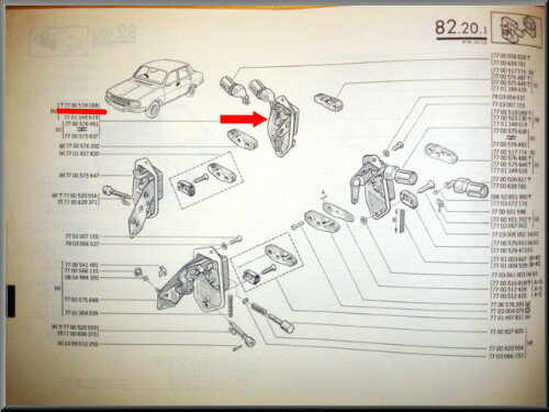 Portierslot voorzijde rechts (New Old Stock).