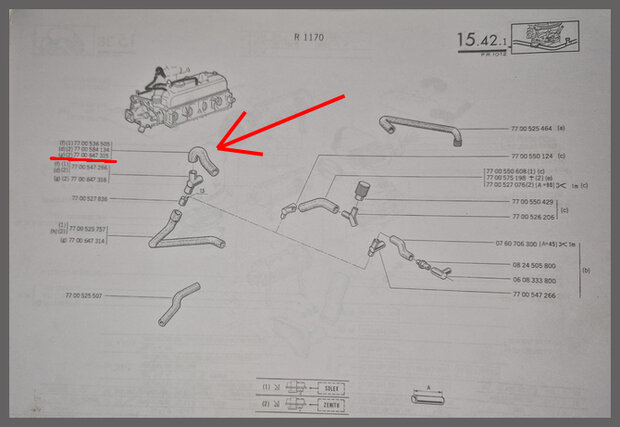 Carter ontluchting slang (New Old Stock).