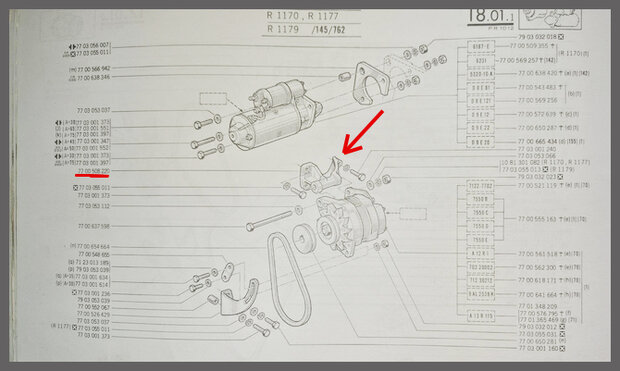 Steun dynamo (New Old Stock).