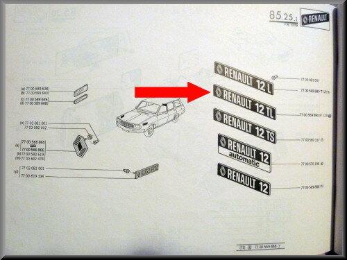 Embleem "Renault 12 TL "