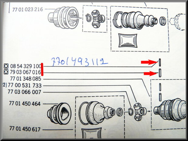 Borgpen set aandrijfas