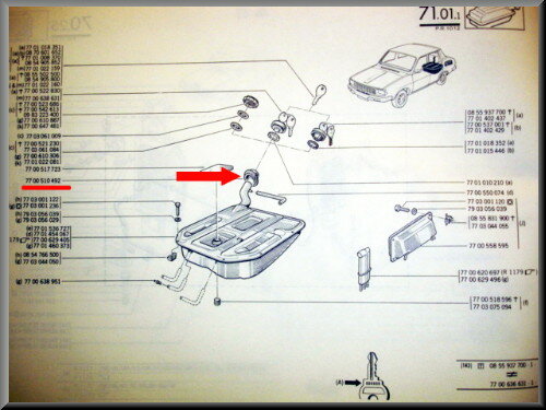 Rubber vulhals benzinetank (gebruikt)