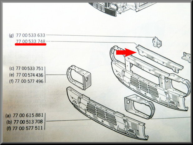 Front upper beam