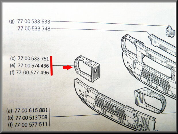 Headlight housing right.