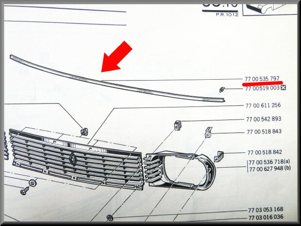 Motorkap lijst (gebruikt)