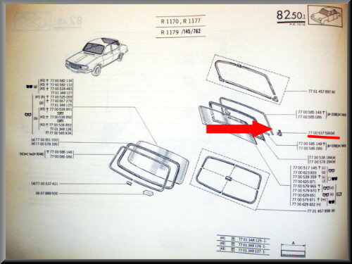 Rear window chrome strip connector.